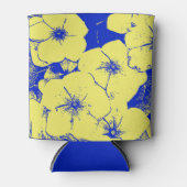 Floral Sunny Yellow Blue Muster Dosenkühler (Vorderseite)