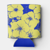 Floral Sunny Yellow Blue Muster Dosenkühler (Rückseite)