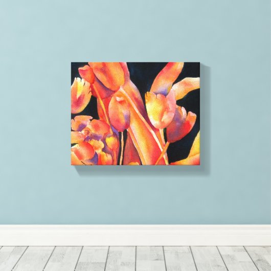 Floral Sunset Hues Leinwand (Insitu (Holzboden))