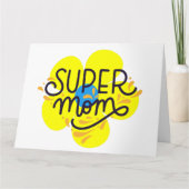 Floral Super Mama Karte (Vorderseite)