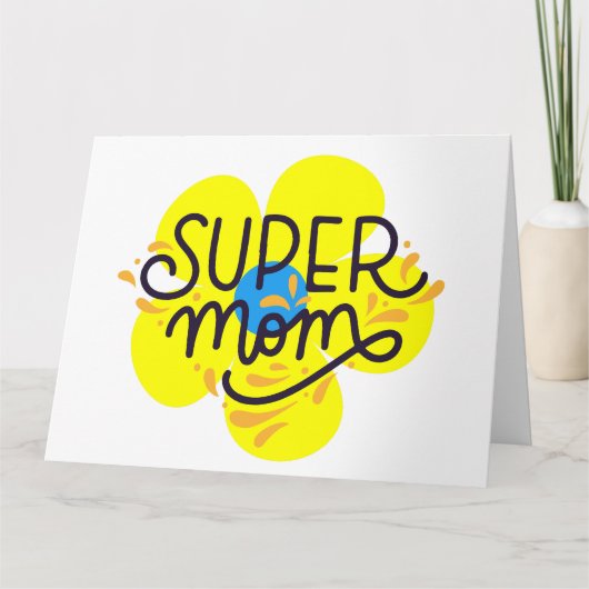 Floral Super Mama Karte (Vorderseite)