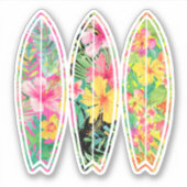 Floral Surfboard Vinyl Aufkleber (Vorderseite)