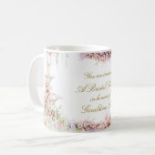 floral swan chic calligraphy bridal shower kaffeetasse (Vorderseite Links)