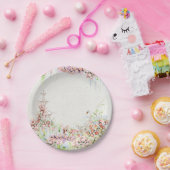 floral swan chic calligraphy bridal shower pappteller (Party)