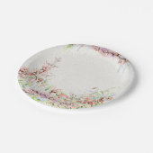 floral swan chic calligraphy bridal shower pappteller (Schrägansicht)