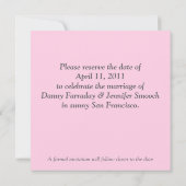 Floral Sweep Pink Gray Bitte Save the Date einlade (Rückseite)