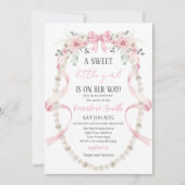 Floral Sweet little girl baby shower Einladung (Vorderseite)