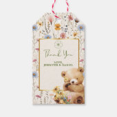 Floral Sweet Teddy Bear Vielen Dank Geschenkanhänger (Vorderseite)