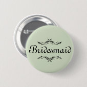 Floral Swirl Border Bridesmaid Button (Vorne & Hinten)