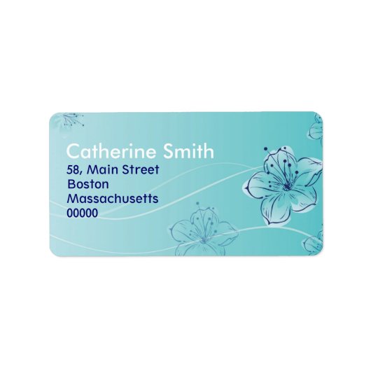 Floral Swirl individuell anpassbare Adressmarken Adressaufkleber (Vorne)