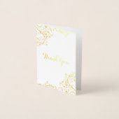 Floral Swirn Corner Vielen Dank Folienkarte (Vorderseite)
