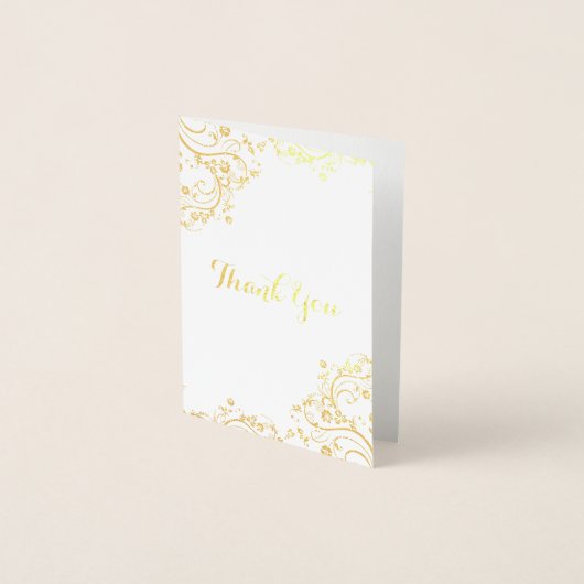 Floral Swirn Corner Vielen Dank Folienkarte (Vorderseite)