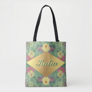 Floral Symmetrie mit/Name Tasche