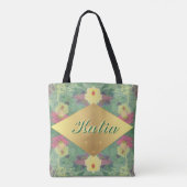 Floral Symmetrie mit/Name Tasche (Rückseite)