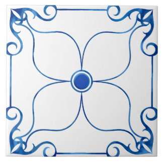 Floral Symmetry Mediterrane (blaue) Keramik Tile Fliese