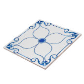 Floral Symmetry Mediterrane (blaue) Keramik Tile Fliese (Seite)