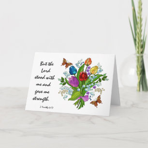 Floral Sympathy, Scripture Verse on God's Strength Karte