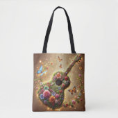 Floral Symphony - Bezauberndes Gitarrendesign Tasche (Vorderseite)