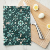Floral Symphony Pattern Geschirrtuch (Viertel Falte)