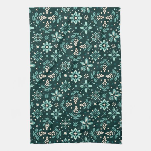 Floral Symphony Pattern Geschirrtuch (Vertikal)