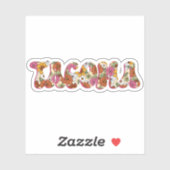 Floral Tacoma City Sticker (Blatt)