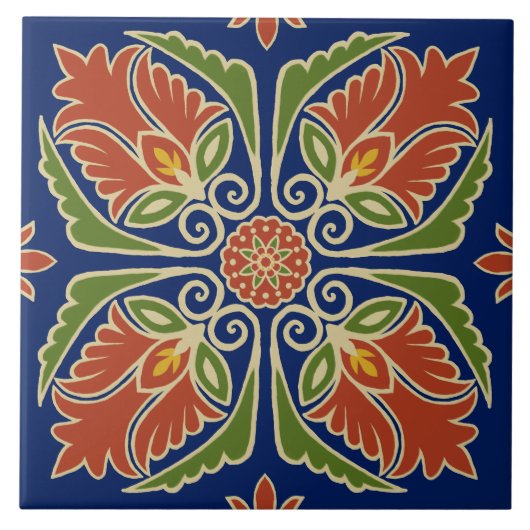Floral Talavera Tile  Fliese (Vorderseite)