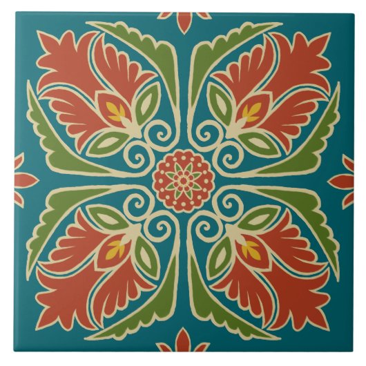 Floral Talavera Tile  Fliese (Vorderseite)