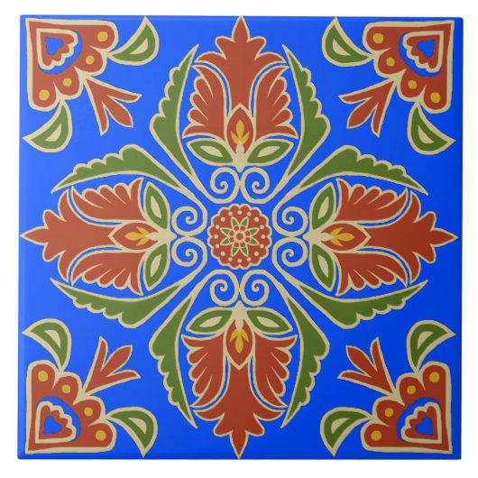 Floral Talavera Tile  Fliese (Vorderseite)