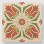 Floral Talavera Tile Stone Untersetzer (Vorderseite)