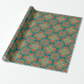 Floral Talavera Tile Wrapping Paper Geschenkpapier (Ungerollt)