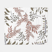 Floral Tan Earthy Design Fleece Blanket (Vorderseite (Horizontal))