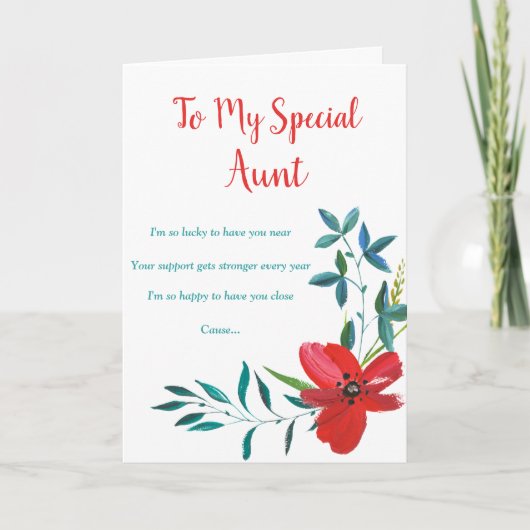 Floral Tante Birthday Card Karte (Vorderseite)