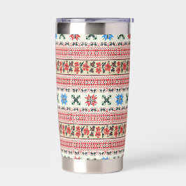 Floral Tatreez Folk Thermobecher