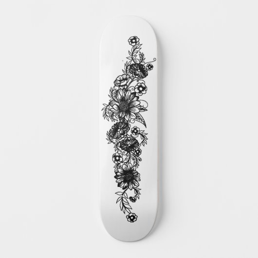 Floral Tattoo Skateboard (Vorderseite)