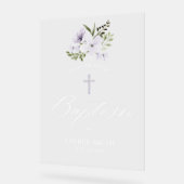 Floral Taufe Christening Elegantes Skript Acrylschild (Winkel)