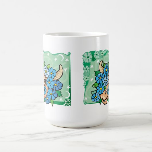 Floral Taurus Bull mit Blumen Kaffeetasse (Mittel)