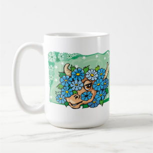 Floral Taurus Bull mit Blumen Kaffeetasse
