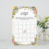 Floral Tea Party Bridal Shower Bingo Game (Stehend Vorderseite)