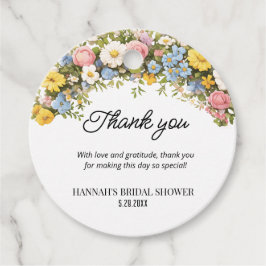 Floral Tea Party Bridal Shower Favor Tag Geschenkanhänger