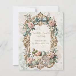 Floral Tea Party Sweet 16 RSVP Card Karte