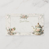 Floral Tea Party Table Numbers & Place Cards Platzkarte (Rückseite)
