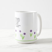 Floral Teacher Akrostic Design Kaffeetasse (VorderseiteRechts)