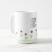 Floral Teacher Akrostic Design Kaffeetasse (Vorderseite Links)