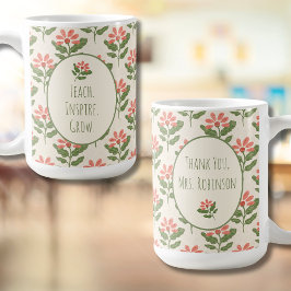 Floral Teacher Appreciation Mug | Custom Name Kaffeetasse