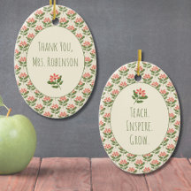 Floral Teacher Appreciation Ornament | Custom Name