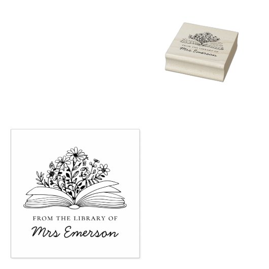 Floral Teacher Book Briefmarke Gummistempel (Stempel)