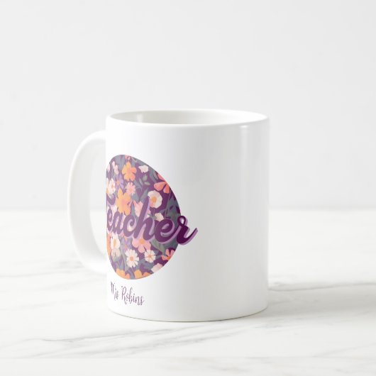 Floral Teacher Kaffeetasse (Vorderseite Links)