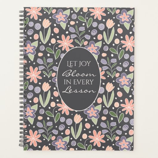 Floral Teacher Planner - Let Joy Bloom Design Planer (Vorderseite)