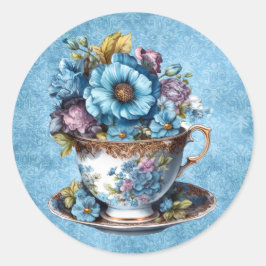 Floral Teacup Aufkleber