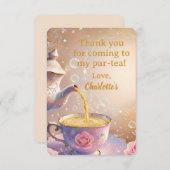 Floral Teacup & Teapot - Pastel Elegant Tea Party Dankeskarte (Vorne/Hinten)